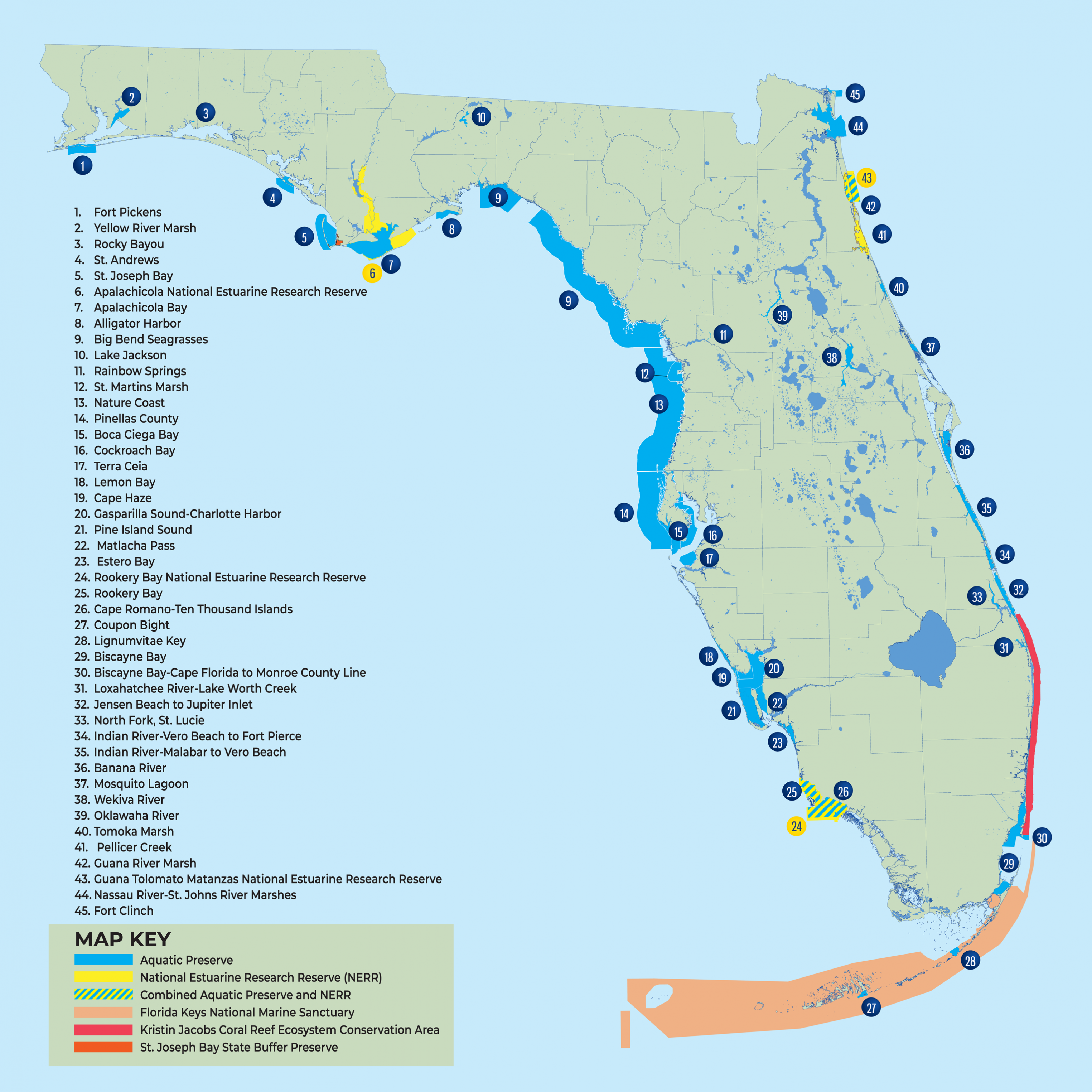 Central Panhandle Aquatic Preserves Map